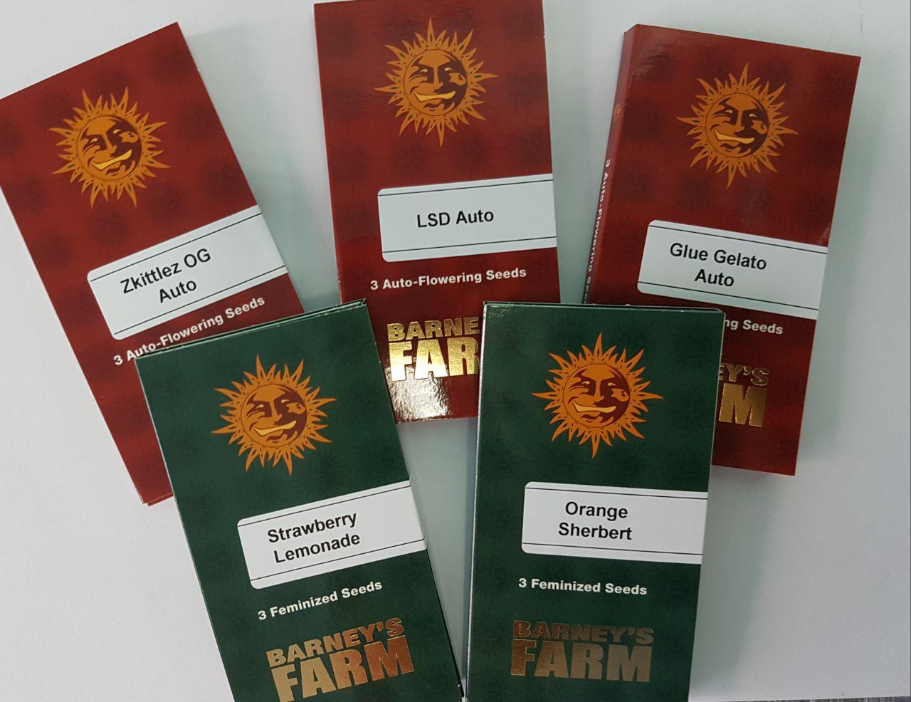 Новые сорта от  Barneys Farm Seeds в новейших упаковках 